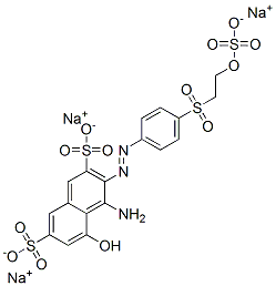 4-Amino-5-hydroxy-3-[[4-[[2-(sulfooxy)ethyl]sulfonyl]phenyl]azo]-2,7-naphthalenedisulfonic acid, sodium salt coupled with diazotized 2-amino-4-[[4-chloro-6-[[2-[2-[(2-chloroethyl) sulfonyl]ethoxy]ethyl]amino]-1,3,5-triazin-2-yl]amino]benzenesulfonic acid|