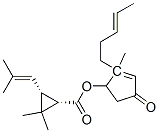 Cyclopropanecarboxylic acid, 2,2-dimethyl-3-(2-methyl-1-propenyl)-, (1S)-2-methyl-4-oxo-3-(2Z)-2-pentenyl-2-cyclopenten-1-yl ester, (1R,3R)- Struktur