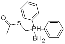 アセチルチオメチル-ジフェニルホスフィン ボラン錯体 化学構造式