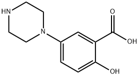 2-ヒドロキシ-5-ピペラジン-1-イル安息香酸 化学構造式