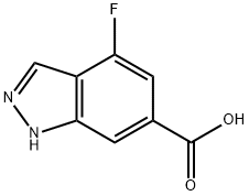 4-FLUORO-6-(1H)INDAZOLE CARBOXYLIC ACID 结构式