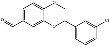 3-[(3-クロロベンジル)オキシ]-4-メトキシベンズアルデヒド 化学構造式