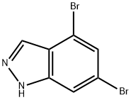 4,6-ジブロモ-1H-インダゾール 化学構造式
