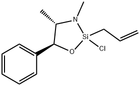 (4S,5S)-2-ALLYL-2-CHLORO-3,4-DIMETHYL-5-PHENYL-1-OXA-3-AZA-2-SILACYCLOPENTANE, MIN. 98% (〜2:1 MIXTURE OF DIASTEREOMERS) 化学構造式