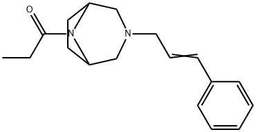 1-[3-(3-フェニル-2-プロペニル)-3,8-ジアザビシクロ[3.2.1]オクタン-8-イル]-1-プロパノン 化学構造式