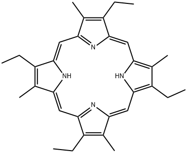 2,7,12,17-テトラエチル-3,8,13,18-テトラメチル-21H,23H-ポルフィリン 化学構造式