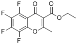 エチル 5,6,7,8-テトラフルオロ-2-メチル-4-オキソ-4H-クロメン-3-カルボキシラート 化学構造式