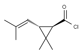 (1R-trans)-2,2-dimethyl-3-(2-methylprop-1-enyl)cyclopropanecarbonyl chloride Struktur