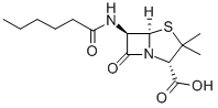 6α-[(1-Oxohexyl)amino]penicillanic acid Struktur