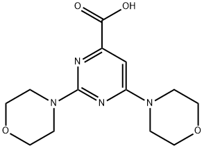 2,6-DIMORPHOLIN-4-YLPYRIMIDINE-4-CARBOXYLICACID
 Struktur