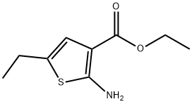 2-アミノ-5-エチル-3-チオフェンカルボン酸エチル 化学構造式