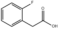 2-フルオロフェニル酢酸 化学構造式