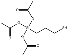 三酢酸(3-メルカプトプロピル)シラントリイル 化学構造式