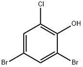 2,4-ジブロモ-6-クロロフェノール 化学構造式