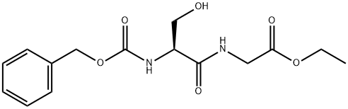 N-(ベンジルオキシカルボニル)セリルグリシンエチルエステル 化学構造式
