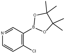 2-(4-クロロ-3-ピリジル)-4,4,5,5-テトラメチル-1,3,2-ジオキサボロラン 化学構造式