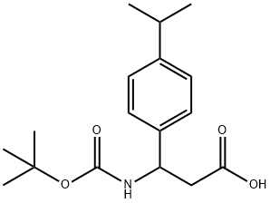 3-[(TERT-ブチルトキシカルボニル)アミノ]-3-(4-イソプロピルフェニル)プロパン酸 化学構造式