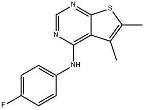 N-(4-Fluorophenyl)-5,6-dimethylthieno[2,3-d]pyrimidin-4-amine Structure