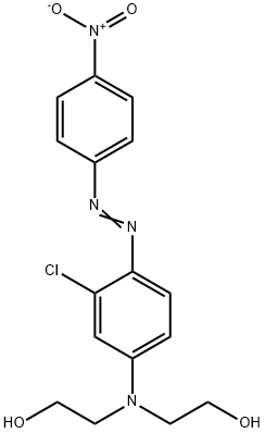 N,N-ビス(2-ヒドロキシエチル)-2-クロロ-4'-ニトロアゾベンゼン-4-アミン 化学構造式