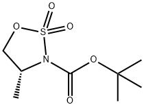 Tert-Butyl (R)-4-Methyl-2,2-Dioxo-[1,2,3]Oxathiazolidine-3-Carboxylate 化学構造式