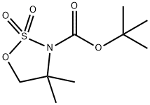tert-butyl 4,4-Dimethyl-2,2-dioxooxathiazolidine-3-carboxylate Struktur