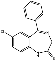1,3-ジヒドロ-7-クロロ-5-フェニル-2H-1,4-ベンゾジアゼピン-2-チオン 化学構造式