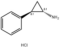 (1S,2R)-2-フェニルシクロプロパン-1-アミン塩酸塩 化学構造式
