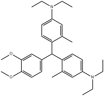 4,4'-[(3,4-ジメトキシフェニル)メチレン]ビス(N,N-ジエチル-3-メチルアニリン) 化学構造式