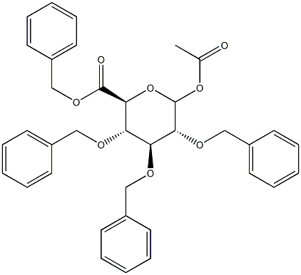 酢酸2,3,4-トリ-O-ベンジル-D-グルクロン酸ベンジル 化学構造式
