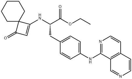 (S)-ethyl 3-(4-(2,7-naphthyridin-1-ylaMino)phenyl)-2-(3-oxospiro[3.5]non-1-en-1-ylaMino)propanoate|(S)-3-(4 - ((2,7-萘啶-1-基)氨基)苯基)-2 - ((3-氧代螺[3.5]壬-1