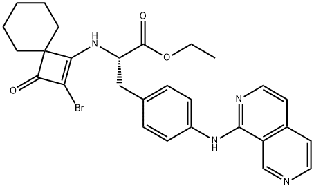 (S)-ethyl 3-(4-(2,7-naphthyridin-1-ylaMino)phenyl)-2-(2-broMo-3-oxospiro[3.5]non-1-en-1-ylaMino)propanoate Structure