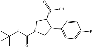 4-(4-氟苯基)-1-[(2-甲基丙-2-基)氧基羰基]吡咯烷-3-羧酸, 455954-94-6, 结构式