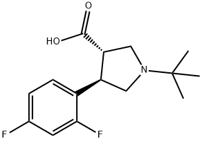 (3S,4R)-1-TERT-BUTYL-4-(2,4-DIFLUOROPHENYL)PYRROLIDINE-3-CARBOXYLIC ACID Struktur