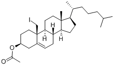 19-IODO-5-CHOLESTEN-3BETA-OL 3-ACETATE, 4561-90-4, 结构式