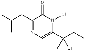 1-hydroxy-6-(1-hydroxy-1-methylpropyl)-3-(2-methylpropyl)-2(1H)-pyrazinone Struktur