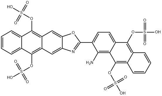 2-[1-amino-9,10-bis(sulphooxy)-2-anthryl]anthra[2,3-d]oxazole-5,10-diyl bis(hydrogen sulphate)  Structure