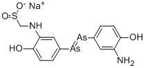 スルホキシル酸[5-[(3-アミノ-4-ヒドロキシフェニル)ジアルセニル]-2-ヒドロキシアニリノ]メチル=ナトリウム 化学構造式