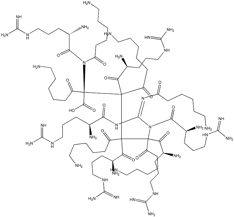 H-ARG-EPSILON-AMINOCAPROYL-ARG-EPSILON-AMINOCAPROYL-ARG-EPSILON-AMINOCAPROYL-ARG-EPSILON-AMINOCAPROYL-ARG-EPSILON-AMINOCAPROYL-ARG-EPSILON-AMINOCAPROYL-ARG-OH 化学構造式