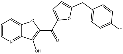 Methanone,  [5-[(4-fluorophenyl)methyl]-2-furanyl](3-hydroxyfuro[3,2-b]pyridin-2-yl)- Structure