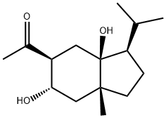 7-ACETYL-5,8-DIHYDROXY-4-ISOPROPYL-1-METHYL-BICYCLO(4,3,0)NONANE Struktur