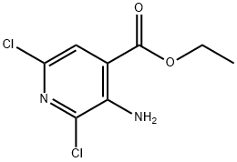 3-氨基-2,6-二氯异烟酸乙酯,458543-81-2,结构式