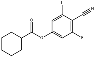 环己烷甲酸 4-氰基-3,5-二氟苯酯, 458549-24-1, 结构式