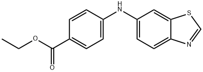 N-(4-カルボエトキシフェニル)-N-4-(6'-ベンゾチアゾール)アミン 化学構造式