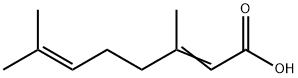 3,7-ジメチル-2,6-オクタジエン酸 化学構造式
