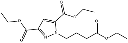 1-(3-Ethoxycarbonyl-propyl)-1H-pyrazole-3,5-dicarboxylic acid diethyl ester Structure