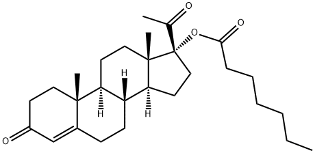 17-hydroxypregn-4-ene-3,20-dione 17-heptanoate Struktur