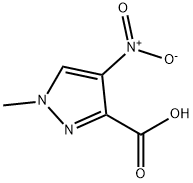 1-メチル-4-ニトロ-1H-ピラゾール-3-カルボン酸 化学構造式