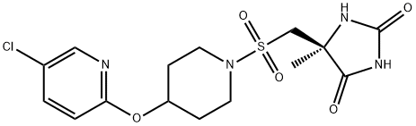 (S)-5-(((4-((5-broMopyridin-2-yl)oxy)piperidin-1-yl)sulfonyl)Methyl)-5-MethyliMidazolidine-2,4-dione Struktur
