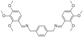 1,4-BENZENEDIMETHANAMINE, N,N'-BIS[(2,3,4-TRIMETHOXYPHENYL)METHYLENE]- Struktur