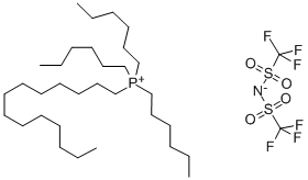 トリヘキシル(テトラデシル)ホスホニウムビス(トリフルオロメチルスルホニル)イミド 化学構造式
